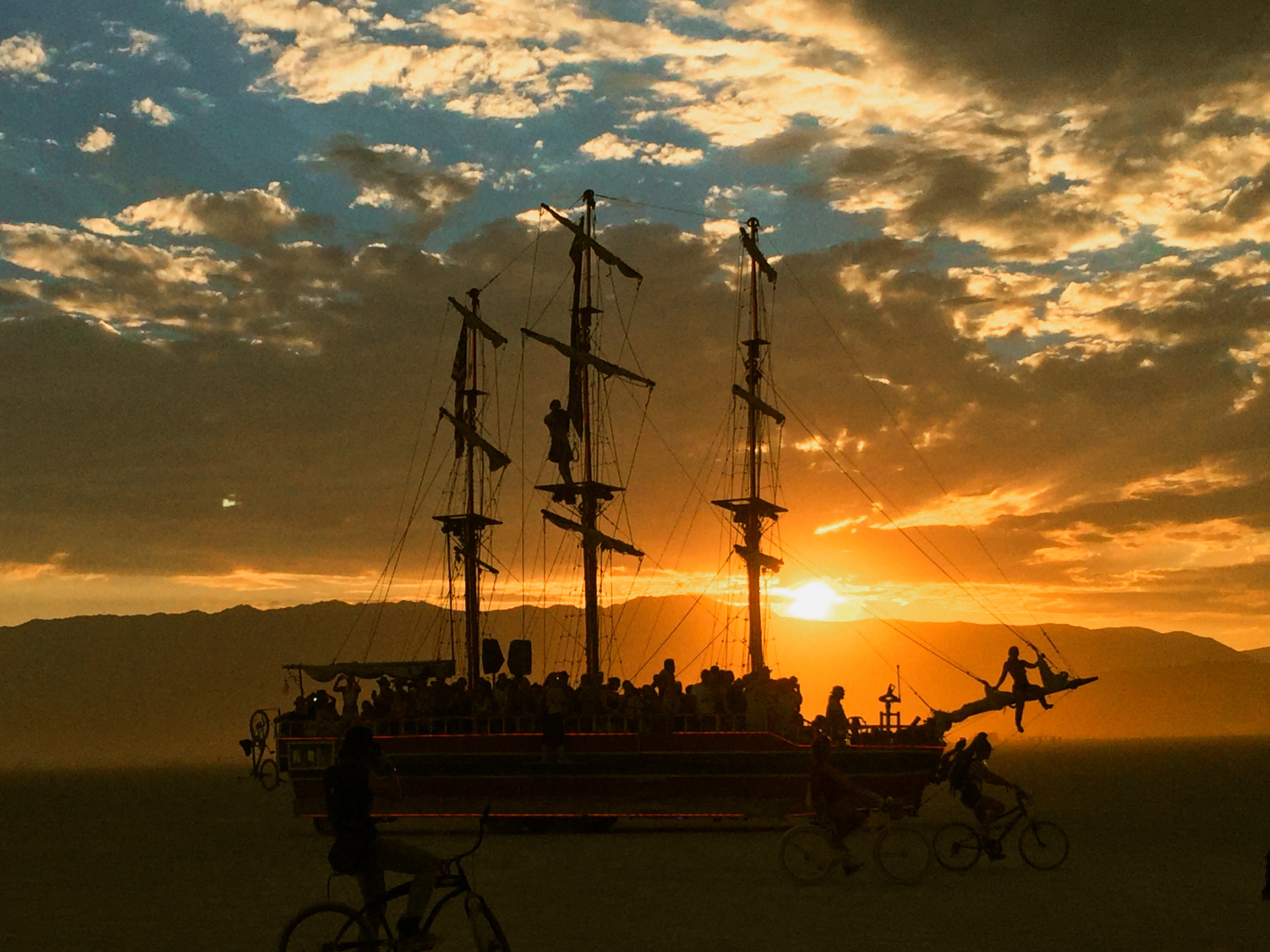 Pirate Ship on Playa at sunset